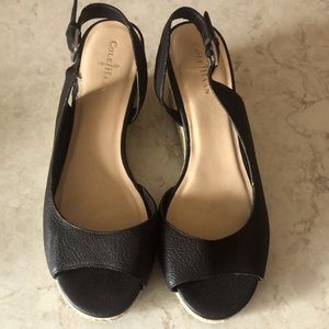 Coke Haan black wedge shoes, size 7.5